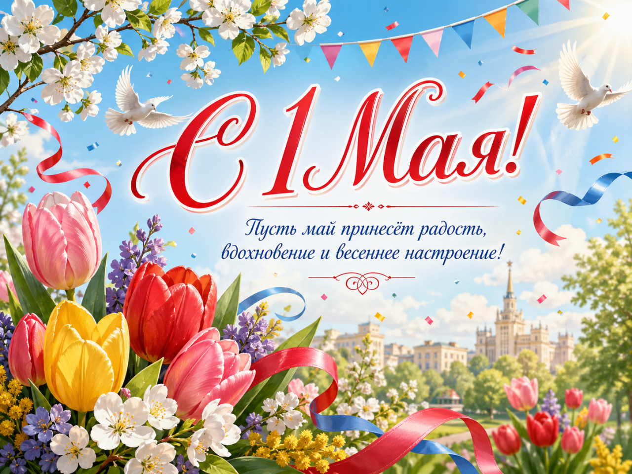 С Праздником Весны и Труда! С 1 Мая!