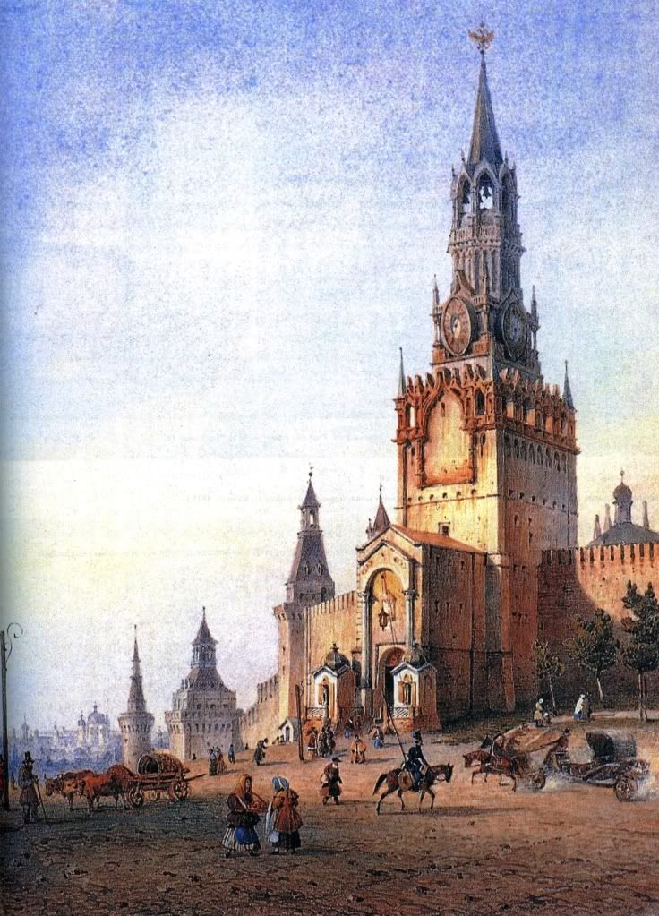 Конспект НОД в средней  группе "Спасская башня кремля"